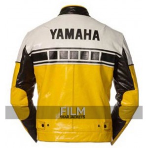 Yamaha Vintage Yellow Motorcycle Riding Leather Jacket